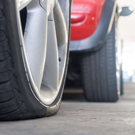 Close,Up,Of,Run,Flat,Tires,While,There,Is,Air