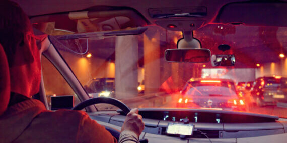 Driving,A,Car,In,The,City,At,Night,In,Traffic