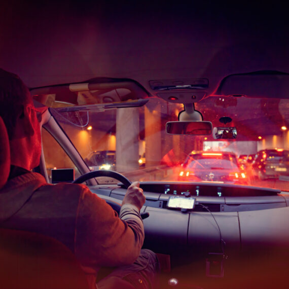Driving,A,Car,In,The,City,At,Night,In,Traffic